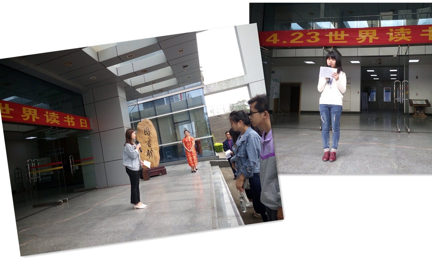 琅韵读书会会长宋春晓同学和琅韵读书会代表李晓华同学发言